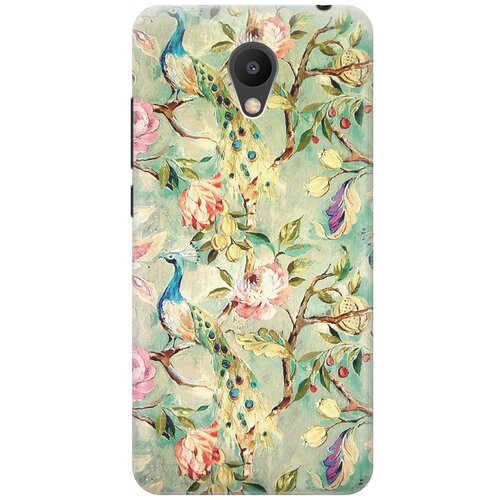 фото Cиликоновый чехол на meizu m6 / мейзу м6 с принтом "винтажный цветочный паттерн" gosso