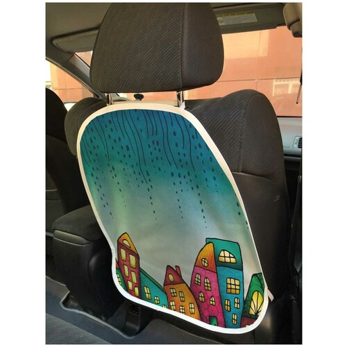 фото Защитная накидка joyarty "волшебный город" на спинку автомобильного сидения