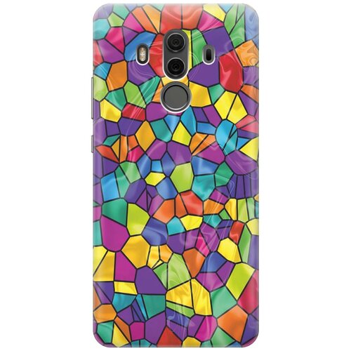фото Cиликоновый чехол на huawei mate 10 pro / хуавей мейт 10 про с принтом "яркая мозаика" gosso