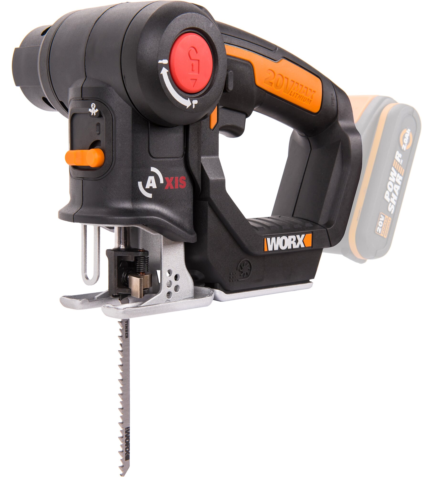 Лобзик аккумуляторный-сабельная пила WORX Axis WX550.9