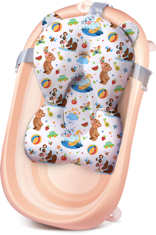 Комплект для купания новорожденных LaLa-Kids, матрасик-горка для купания, ванночка темно-коричневый