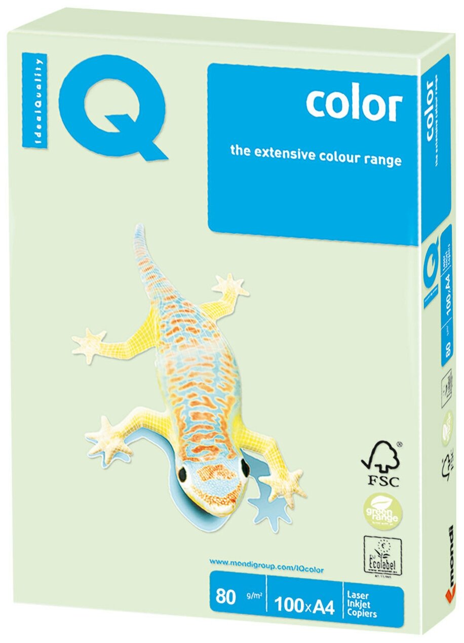 IQ Color A4 80 г/м², 100 л, светло-зеленый GN27