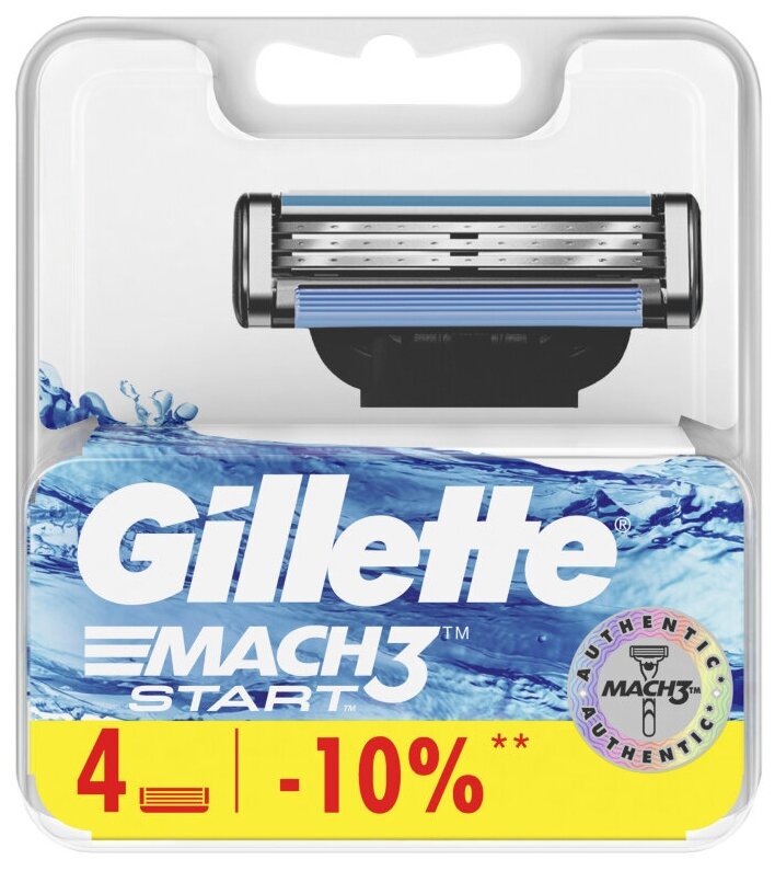 Сменные кассеты для бритья Gillette Mach3 Start, 4 шт.