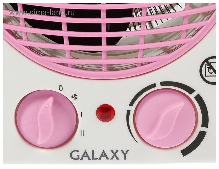 Тепловентилятор Galaxy GL 8176, 2000 Вт, вентиляция без нагрева, бело-розовый - фотография № 12