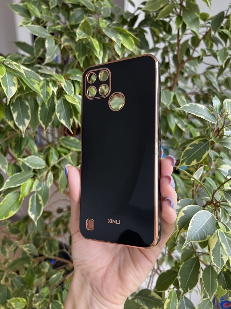 Силиконовый чехол xinli для Realme C21Y и С25Y / Реалми С21У и С25У (Чёрный)