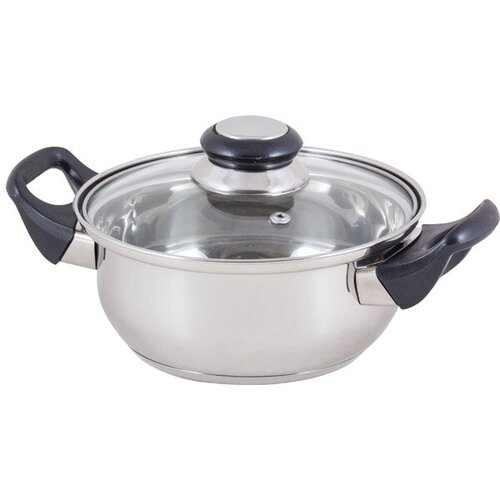 Кастрюля 28л 20см нерж сталь стеклянная крышка 2237₽