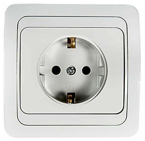 фото Розетка 1-м CLASSICO с заземл. 2028 бел. ASD / IN HOME 4680005959907