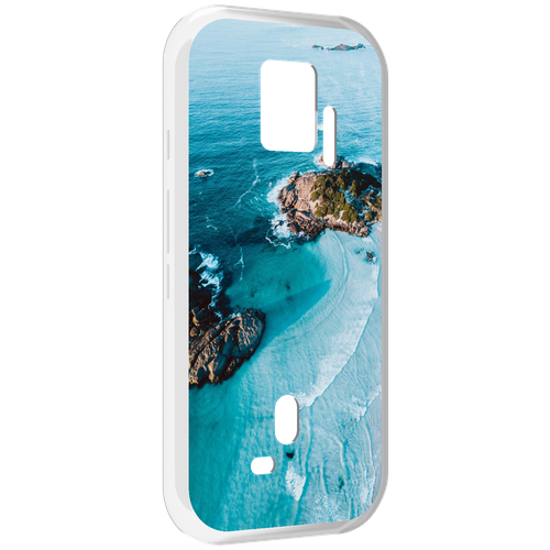 Чехол MyPads красивый голубой залив для ZTE Nubia Red Magic 7S Pro задняя-панель-накладка-бампер