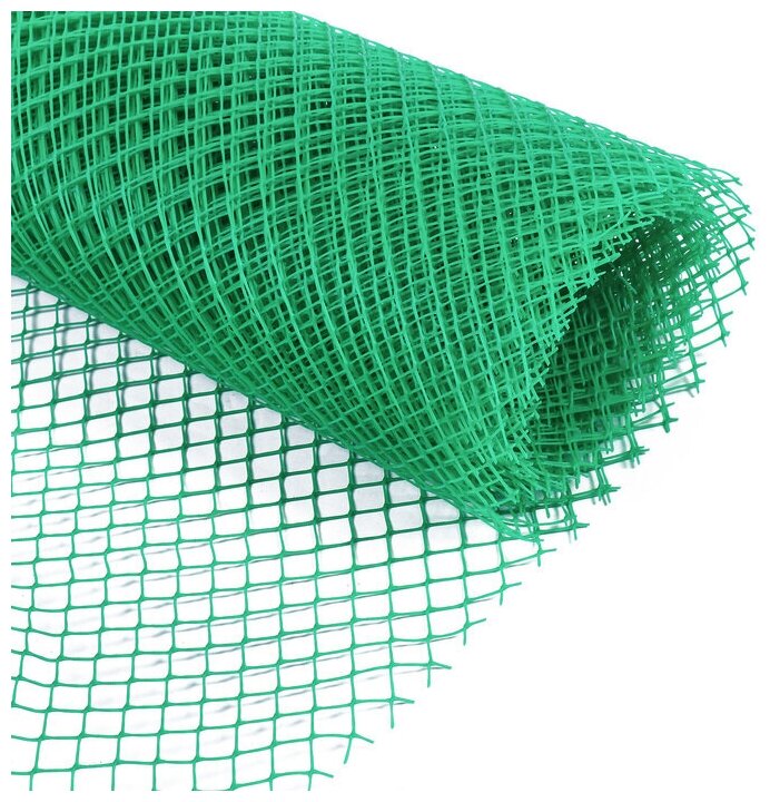 фото Садовые ограждения и опоры/Садовая сетка/Сетка садовая, 1,5 x 10 м, ячейка 1,5 x 1,5 см, зелёная