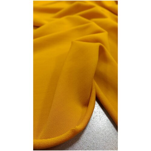 Ткань Трикотаж холодок оранжево-жёлтого цвета Италия