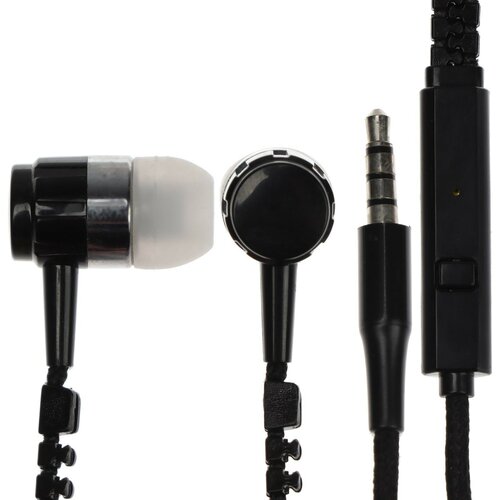 Наушники LuazON VBT 110 Молния вакуумные микрофон чёрные 1шт 468₽