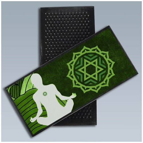 фото Доска садху для йоги с гвоздями, уф печать эзотерика чакры - 357 шаг 10мм woodart