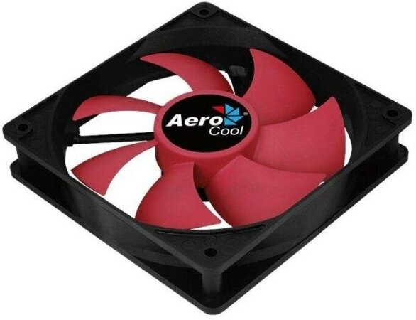 Вентилятор Aerocool Force 12 PWM Red, 120x120x25мм, 500-1500 об./мин, разъем PWM 4-PIN, 18.2-27.5 dBA