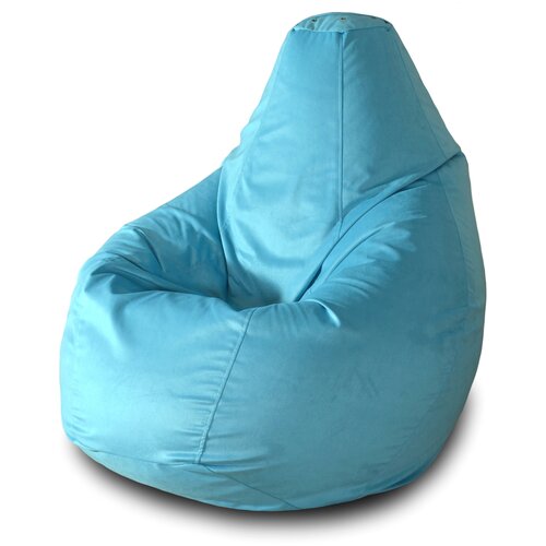 фото Пазитифчик кресло-груша однотонная 01 голубой велюр