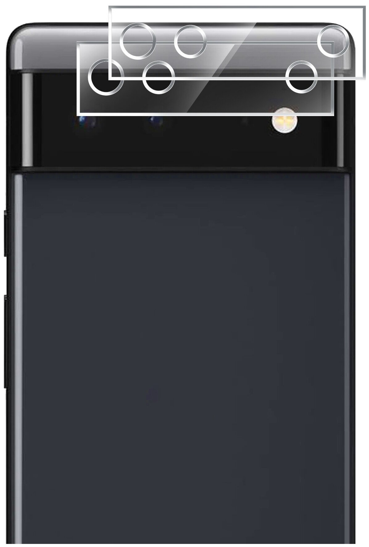 Защитное стекло на Google Pixel 6a (Гугл Пиксель 6а) на Камеру 2 шт гибридное: пленка + стекловолокно прозрачное тонкое Hybrid Glass Brozo