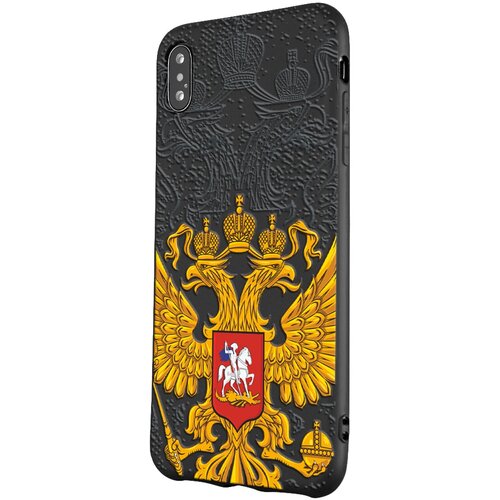 Силиконовый чехол Mcover для Apple iPhone XS Max с рисунком Герб РФ силиконовый чехол mcover для apple iphone xs max с рисунком абстрактный флаг рф