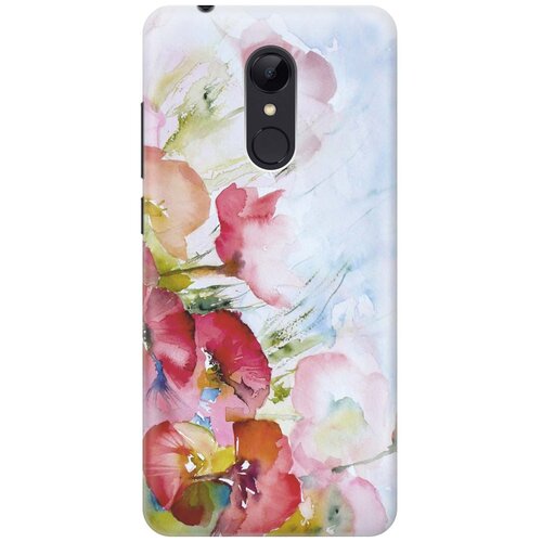 фото Cиликоновый чехол на xiaomi redmi 5 / сяоми редми 5 с принтом "акварельные цветы" gosso