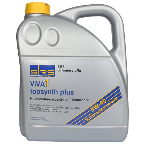 Синтетическое моторное масло SRS ViVA 1 Topsynth Plus 5W40, 1 л
