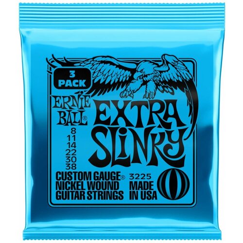 Струны для электрогитары Ernie Ball 3225 Nickel Slinky Extra 3 Pack 8-38