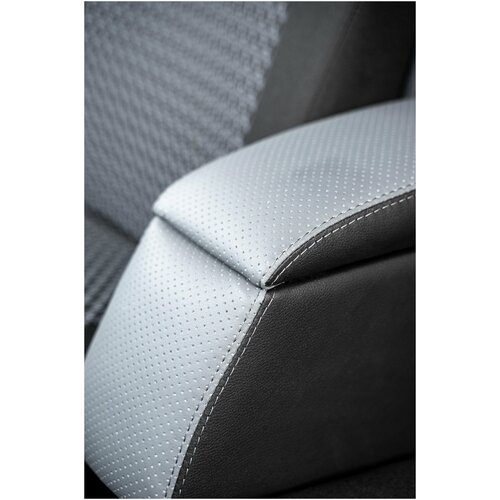 Подлокотник БАР между сидений для а/м Газель 3302 (серый) перф. экокожа