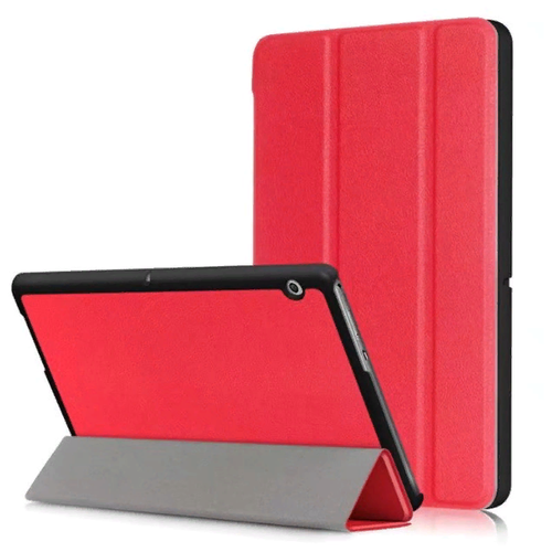 фото Чехол-обложка mypads для huawei mediapad t3 10 lte (ags-l09/l03) 9.6 тонкий умный кожаный на пластиковой основе с трансформацией в подставку красный