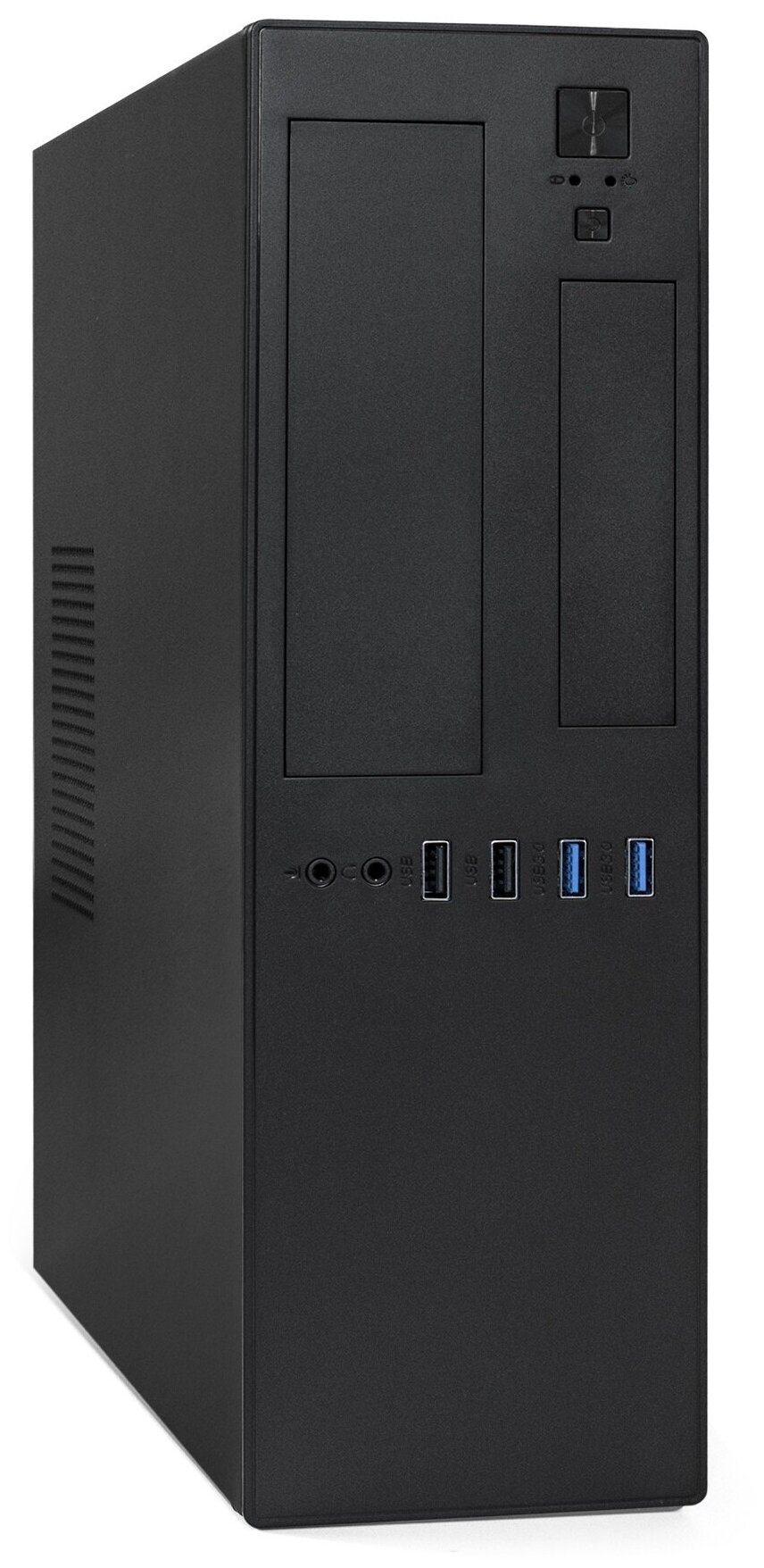 Корпус системного блока EXEGATE MI-641-TPS300 (mini-ITX/mATX, БП TPS300 с вент. 8см, 2*USB+2*USB3.0, HD аудио, черный)