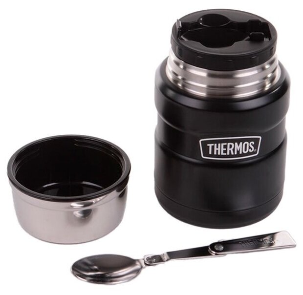 Термос для еды Thermos SK-3000 MMB (0,47 литра), серия King, чёрный - фотография № 2