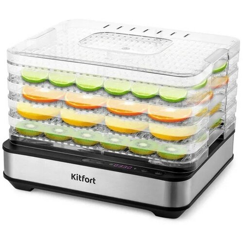 Сушилка для овощей и фруктов Kitfort КТ-1933 420 Вт 5 ярусов 310х240 мм серебристая 773800₽