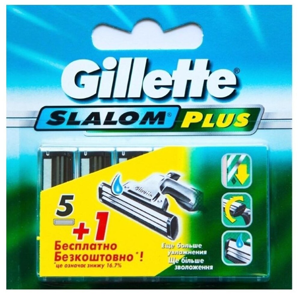 Сменные кассеты Gillette Slalom Plus 5+1 шт