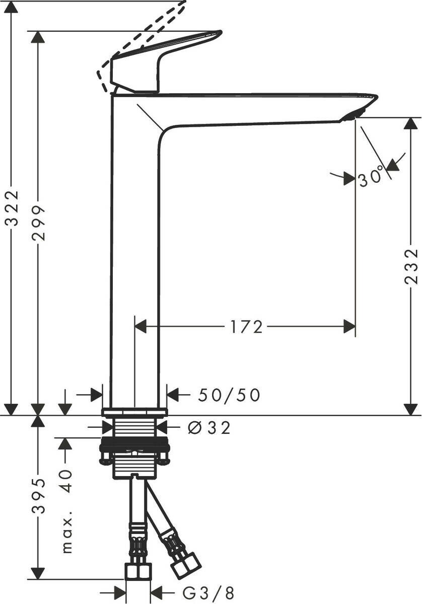 Смеситель для раковины Hansgrohe Logis Fine 71258000