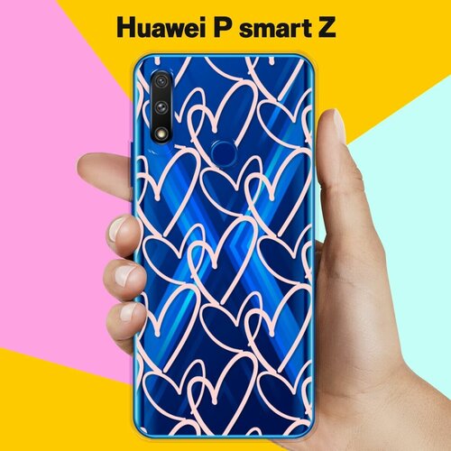 Силиконовый чехол Сердца на Huawei P smart Z силиконовый чехол акула на huawei p smart z