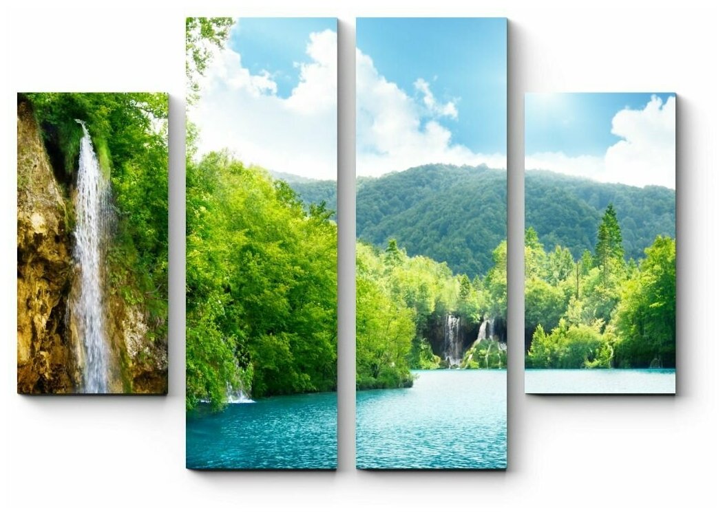 Модульная картина Водопад в лесах Хорватии 110x83