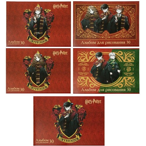 Альбом для рисования А4 30 листов на скрепке Гарри Поттер обложка мелованный картон блок 100 гм микс 373₽