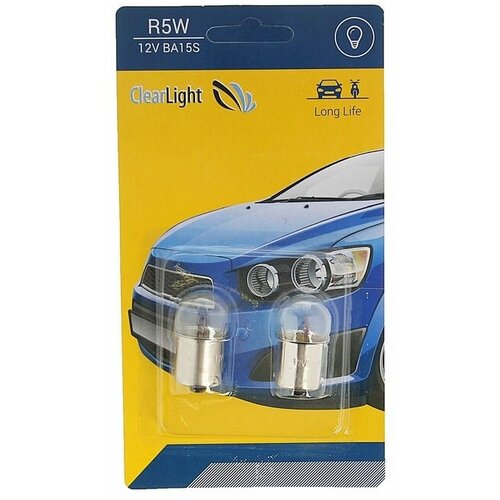 Лампа автомобильная Clearlight R5W BA15S 12 В набор 2 шт для дома 449₽