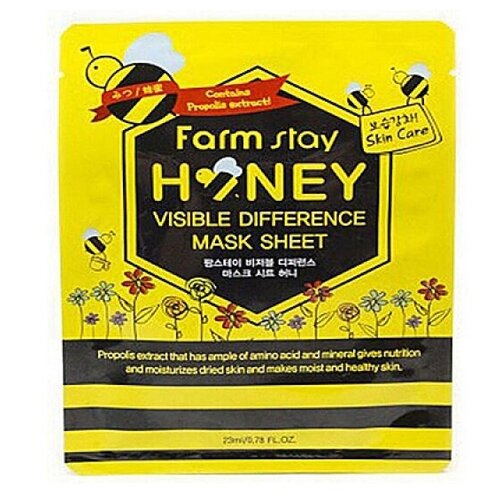 Маска для лица FarmStay тканевая с экстрактом меда etude house 0 2 air mask manuka honey rich moisturization маска для лица тканевая с экстрактом мёда