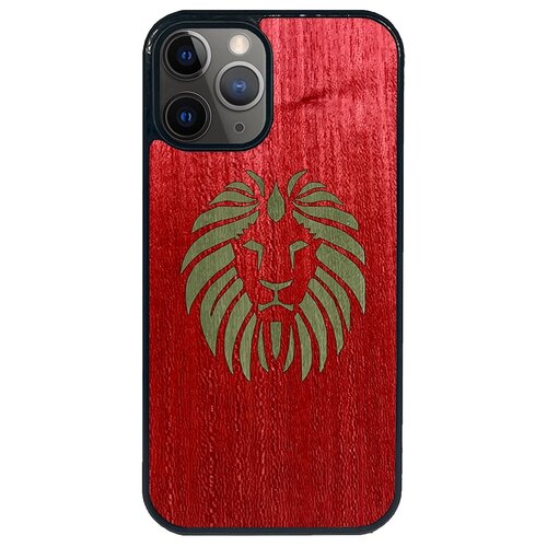 Чехол Timber&Cases для Apple iPhone 12 Pro Max TPU WILD collection - Царь зверей/Лев (Красный - Зеленый Кото)