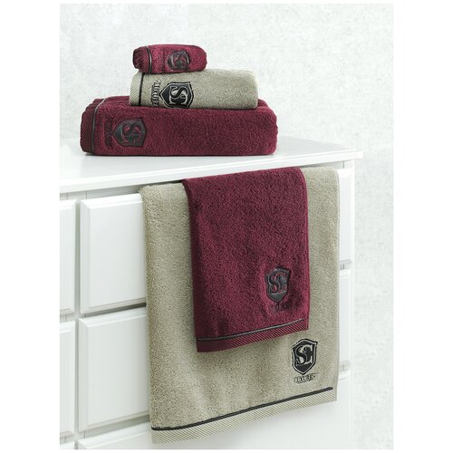 фото Soft сotton luxure лицевое полотенце бордовый soft cotton