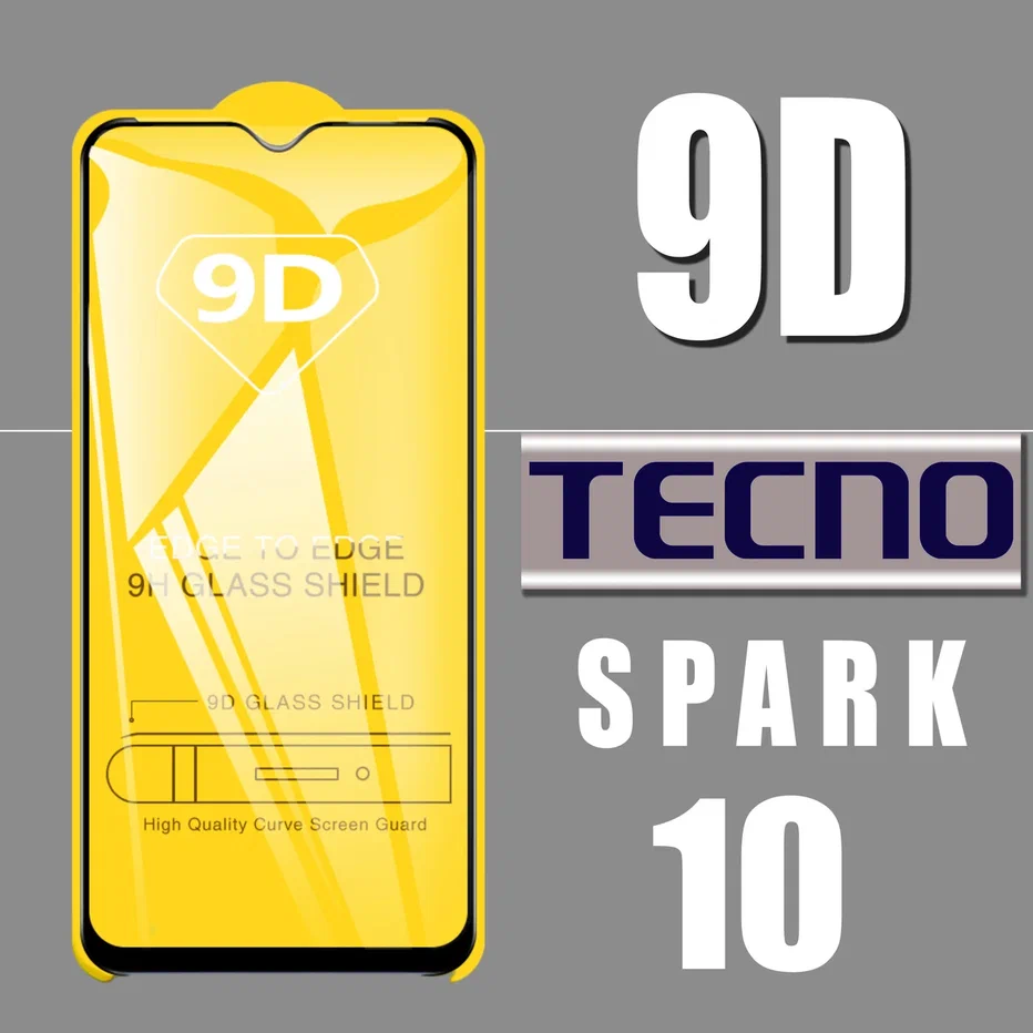 Защитное стекло для Tecno Spark 10 / 9D на весь экран