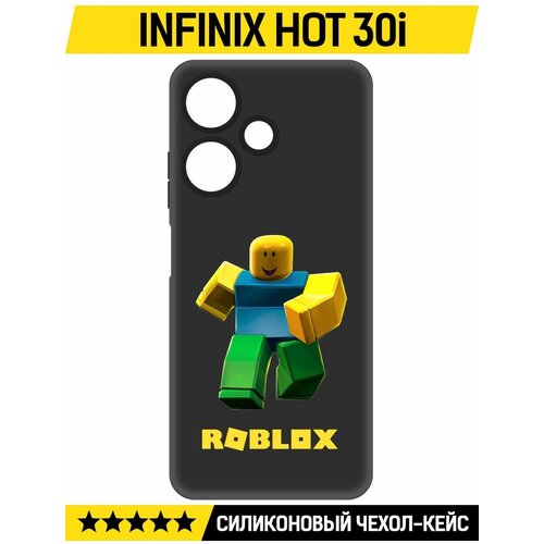 Чехол-накладка Krutoff Soft Case Roblox-Классический Нуб для INFINIX Hot 30i черный чехол накладка krutoff soft case roblox классический нуб для infinix hot 30 черный