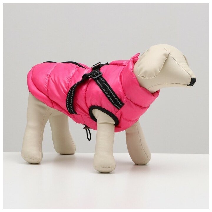 Куртка для собак Sima-land со шлейкой, размер 16, розовая (6968501)