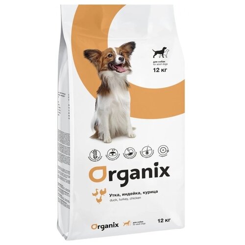Сухой корм для собак ORGANIX беззерновой, утка, индейка, курица 1 уп. х 1 шт. х 12 кг