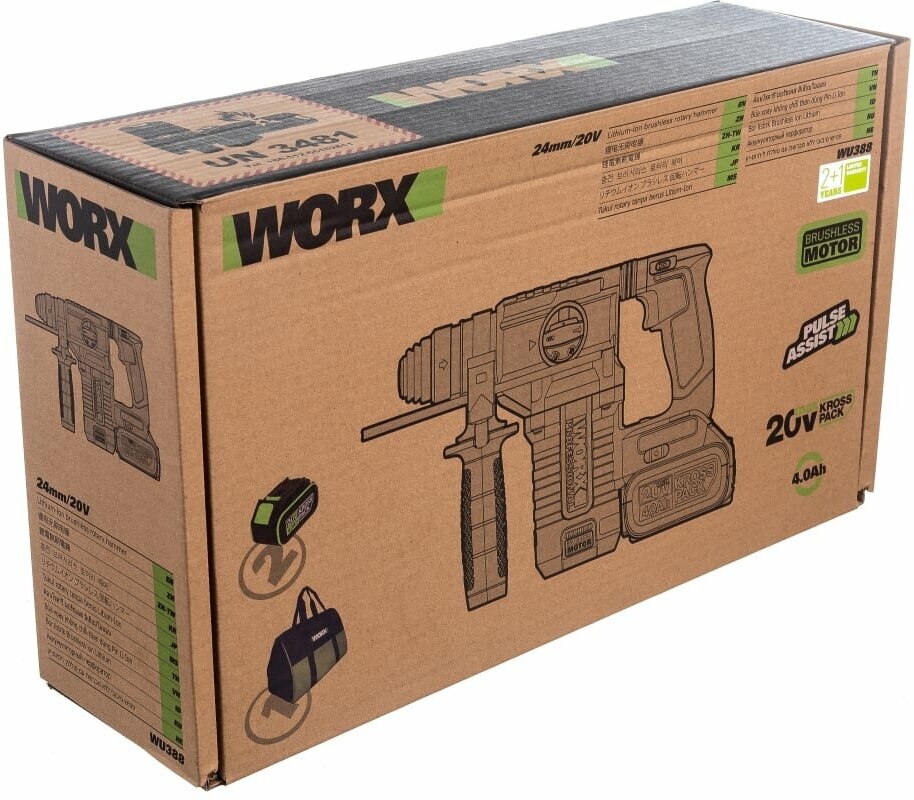 Перфоратор аккумуляторный Worx WU388 - фотография № 19