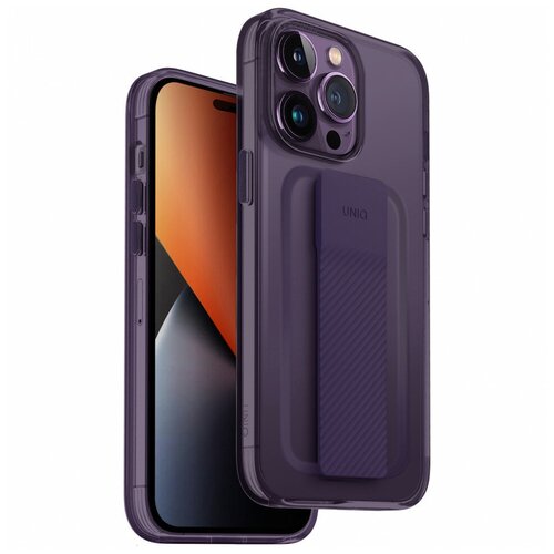 Чехол Uniq Heldro Mount + Band для iPhone 14 Pro, цвет Фиолетовый (Purple) (IP6.1P(2022)-HELMPUR) mg designs back sticker iphone 14 pro wing purple