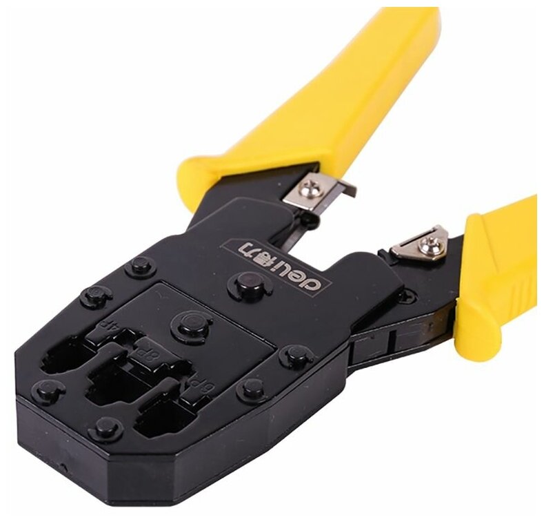 Обжимные клещи Deli Tools DL2468 4P,6P,8P, черный/желтый