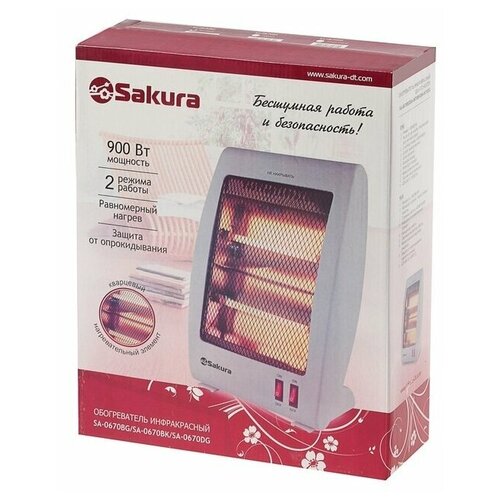 Обогреватель инфракрасный SAKURA SA-0670 W 900 Вт 2 реж 10 82800₽