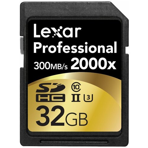 Карта памяти Lexar SDHC 32 ГБ Class 10, UHS-II U3, R 300 МБ/с, USB-кардридер карта памяти sandisk sdxc extreme pro class 10 uhs ii u3 300 260mb s 128gb