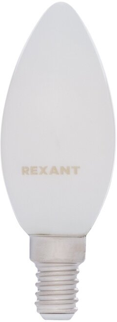 Лампочка филаментная REXANT Свеча CN35 9.5 Вт 915 Лм 4000K E14 матовая колба - фотография № 4