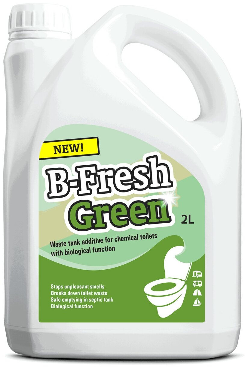 Туалетная жидкость Thetford B-Fresh Green для нижнего бака экологически безопасна, 2 л - фотография № 1
