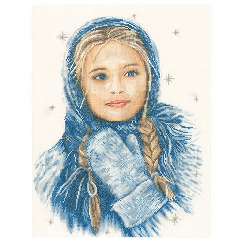 фото Lanarte набор для вышивания winter girl (зимняя девушка) 30 х 40 см (pn-0169674)