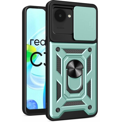 Чехол противоударный для Realme C30 и C30s и Narzo 50i Prime / Реалми С30 и С30s и Нарзо 50i Прайм с защитой камеры armors (Зеленый) чехол книжка для realme c30 и c30s и narzo 50i prime реалми с30 и с30s и нарзо 50i прайм elitcase черная